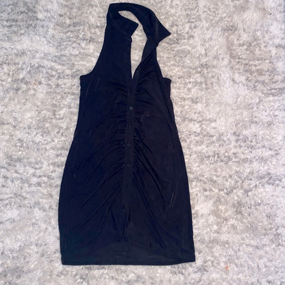 Black halter top dress